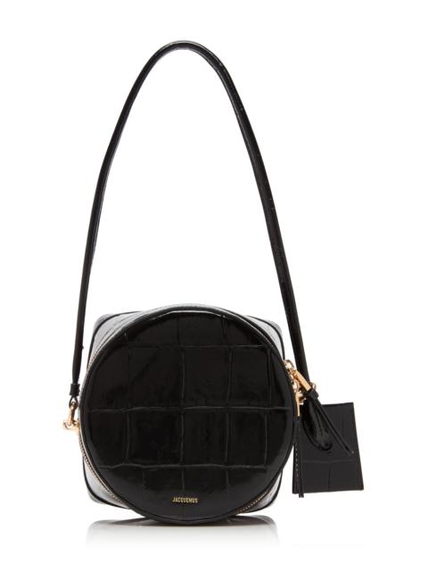 Le Vanito Croc-Embossed Leather Box Bag black