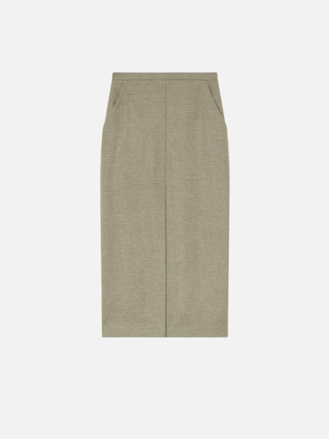 PINKO CHECK MIDI SKIRT WITH FRONT SLIT