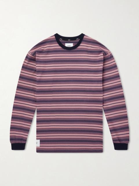WTAPS Logo-Appliquéd Striped Cotton-Jersey T-Shirt