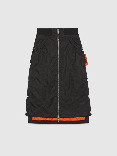 GUCCI Fine nylon gabardine skirt