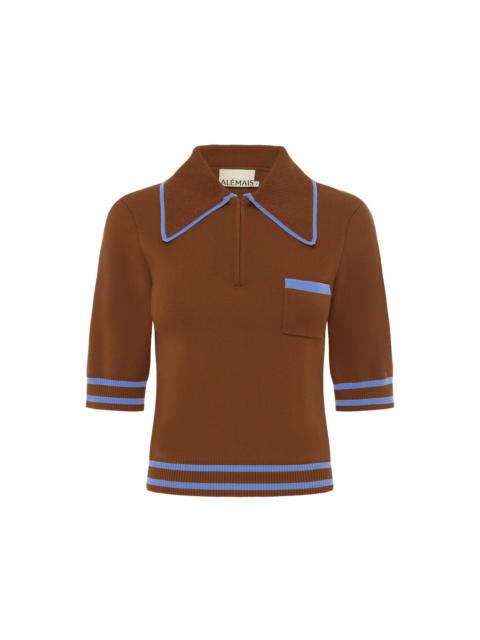 ALÉMAIS Noura Knit Polo Rust