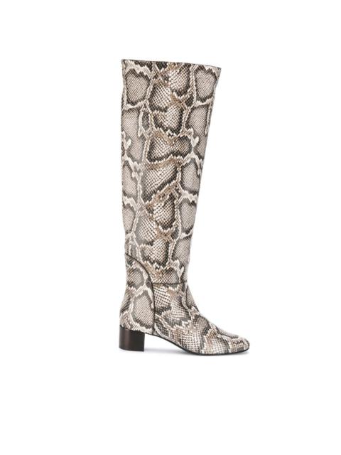 Doreen snakeskin effect boots