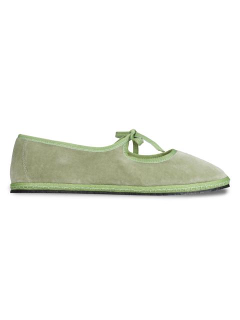 ViBi Venezia Women's Timeless Brigitte Velvet Mary Janes - Salvia