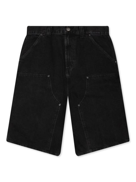 Carhartt WIP OG DOUBLE KNEE SHORT - BLACK STONE WASHED