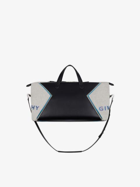 Givenchy GIVENCHY PARIS Bond weekender bag in leather and canvas