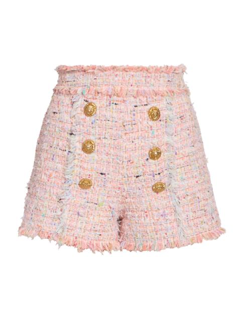 Balmain Women's Tweed Double-Breasted Shorts - Multicolore