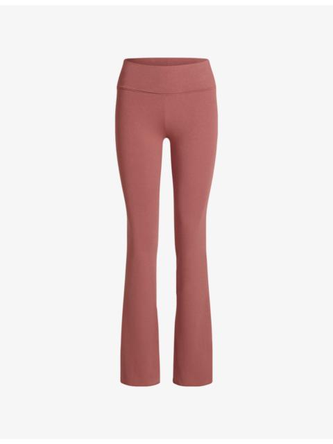 SKIMS Foldover slim-fit high-rise stretch-jersey trousers