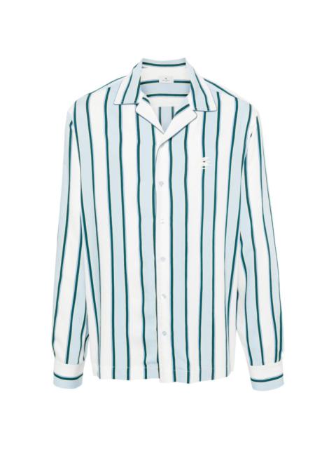 camp-collar striped shirt