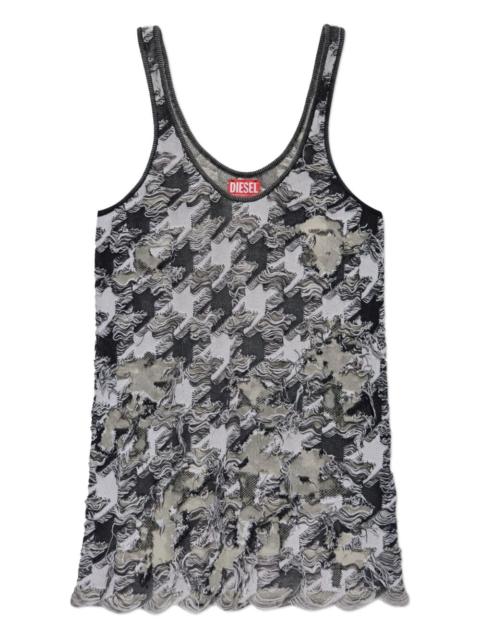 Diesel frayed houndstooth top