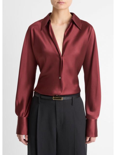 Vince Silk Bias Long-Sleeve Blouse
