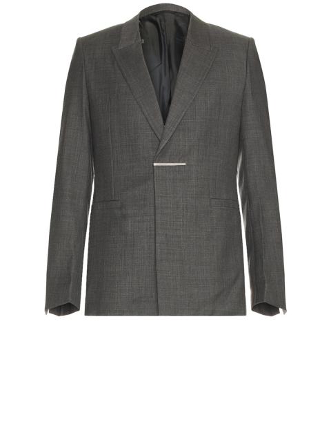 Metal Bar Structured Blazer Jacket