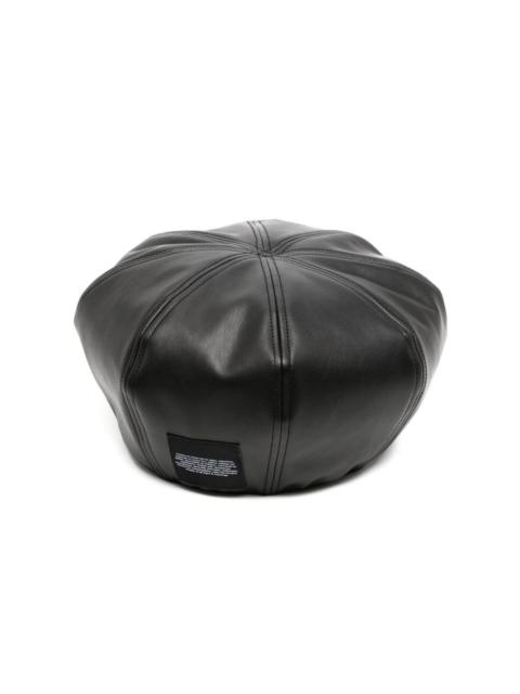 faux-leather beret cap