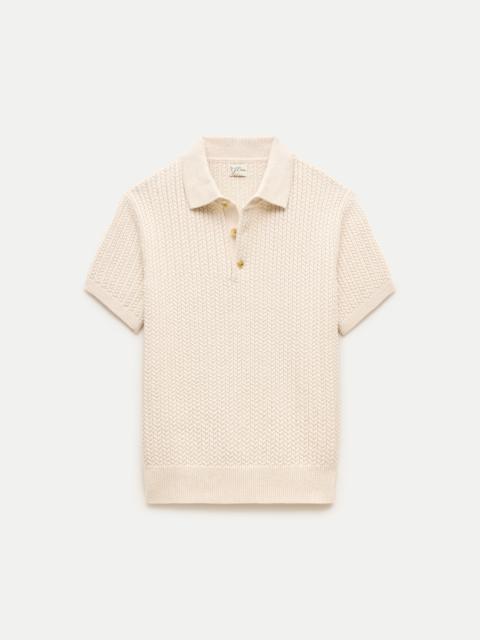 J.CREW Short-sleeve cable-knit cotton sweater-polo