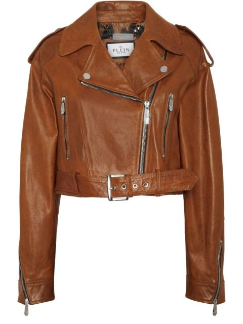 PHILIPP PLEIN leather biker jacket