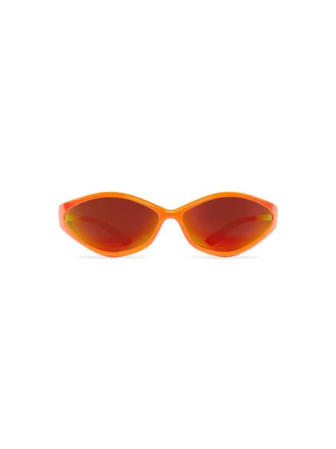 90s Oval Sunglasses  in Fluo Orange
