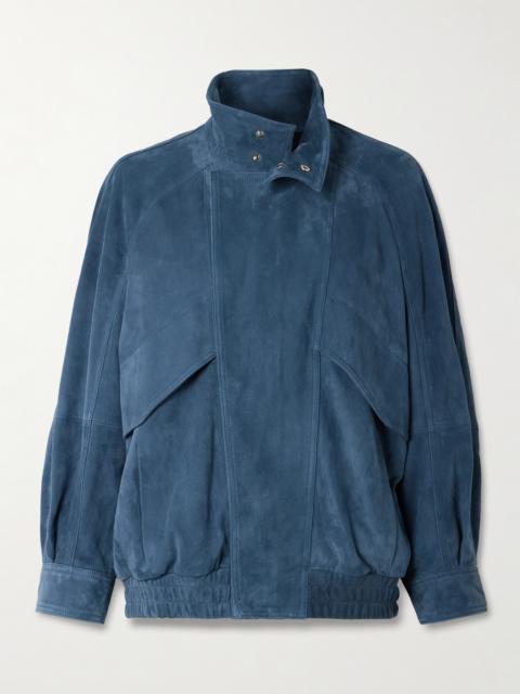 NOUR HAMMOUR Ariste Oversized Paneled Suede Jacket