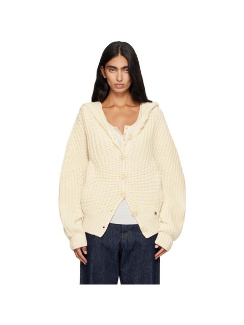 Stella McCartney Beige Chunky Ribbed Hooded Cardigan
