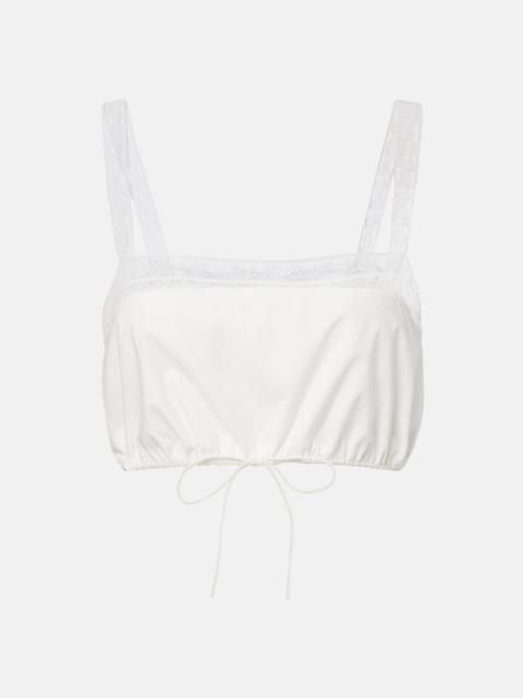 FAITHFULL Renee lace-trimmed cotton crop top