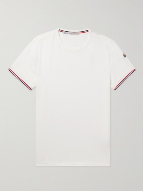 Moncler Logo-Appliquéd Striped Stretch-Cotton Jersey T-Shirt