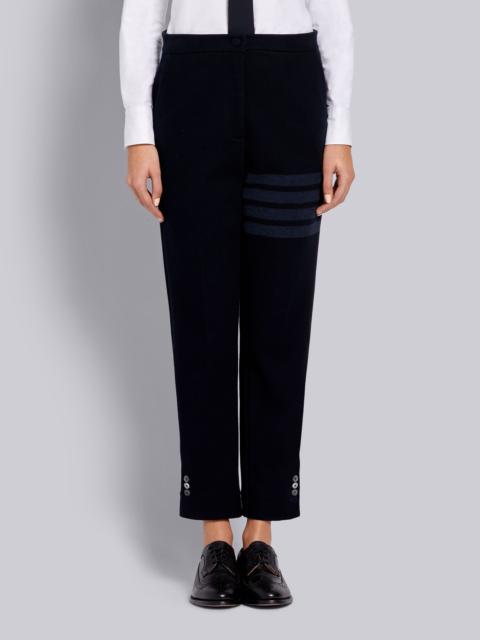 Thom Browne Navy Cotton Double Face Twill Tonal 4-Bar Trouser