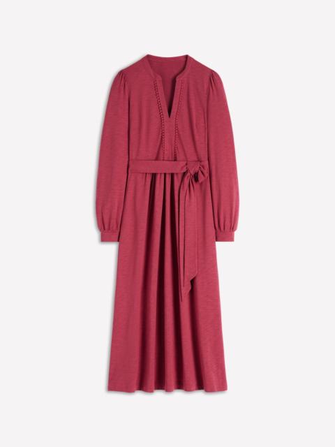 BODEN Naomi Long Sleeve Jersey Dress-Terracotta Red