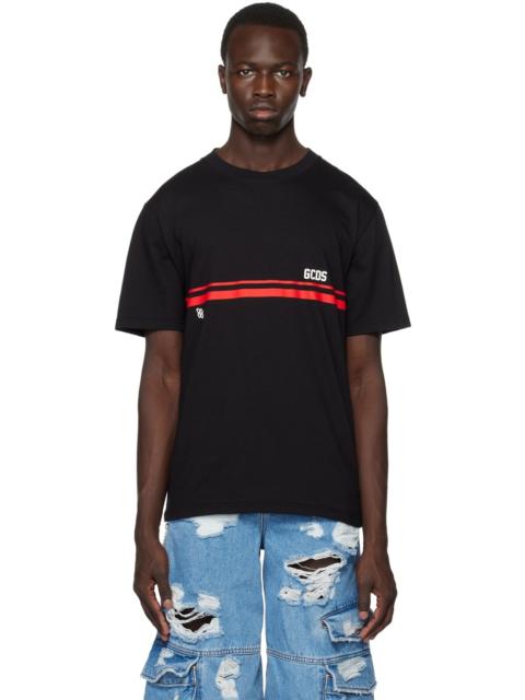 GCDS Black Striped T-Shirt