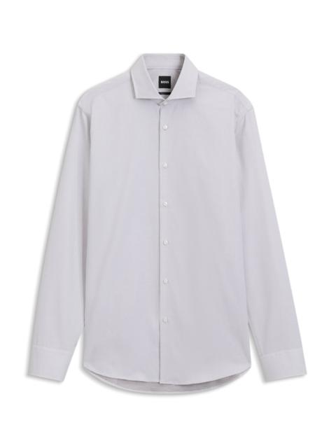 BOSS REGULAR-FIT SHIRT IN STRUCTURED COTTON