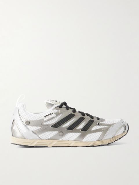 adidas Originals + Song For The Mute Adizero PR studded rubber-trimmed mesh sneakers Gray