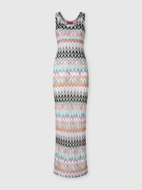 Missoni Viscose and Cotton Lamé Gown with Lace Motif