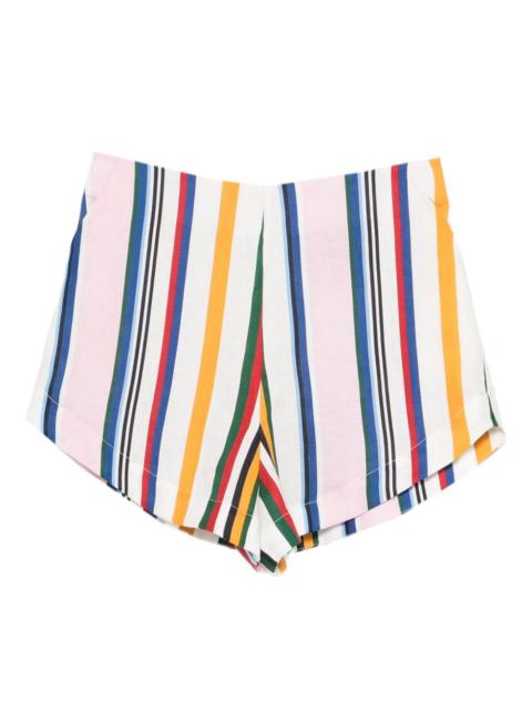 CALA de la CRUZ Bahamas striped high-waist shorts