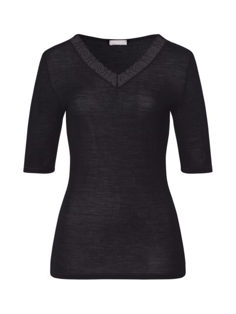 HANRO Woolen Lace Lace Trim Wool And Silk Top