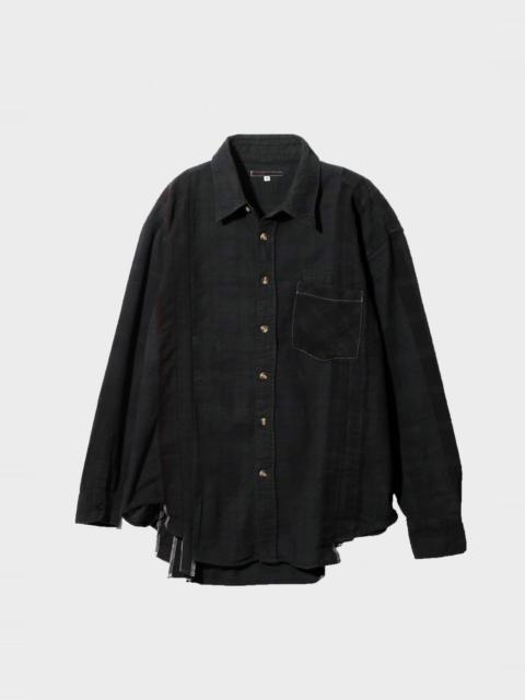 Flannel Shirt/Overdyed 7 Cut Shirt - Black