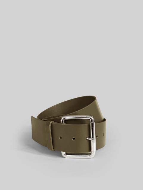 The Frankie Shop Marty Leather Belt - Army Green