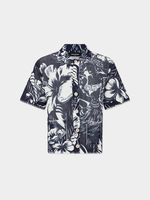 DSQUARED2 DANCING FLOWERS SHORT SLEEVES POLO