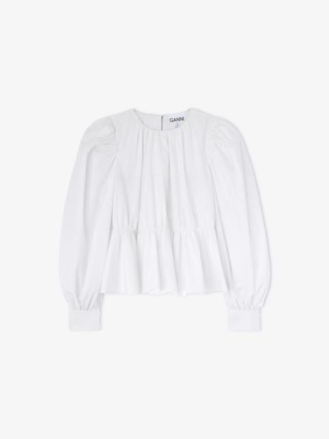 GANNI BLOUSE IN COMPACT POPLIN