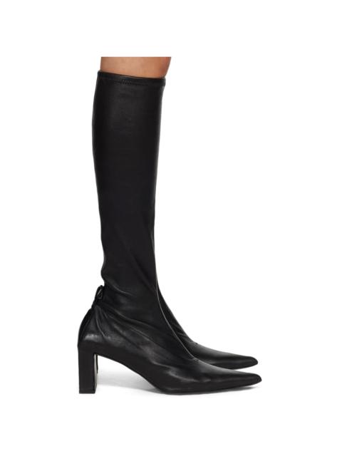 Black Pointed Toe Tall Boots