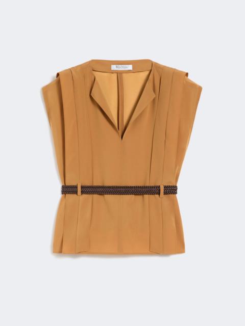 Max Mara ABETE Cady blouse with flounce - CARAMEL