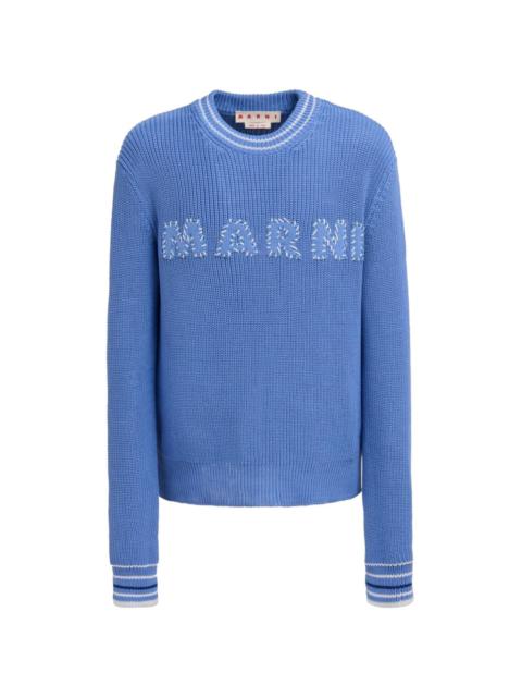 Marni logo-embroidery cotton jumper
