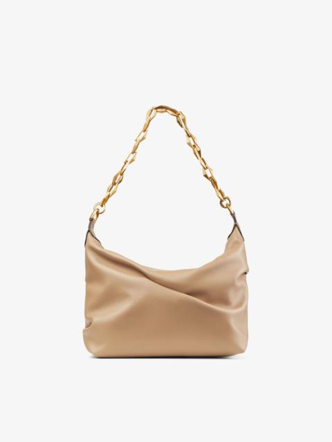 JIMMY CHOO Diamond Soft Hobo/S
Biscuit Calf Leather Hobo Bag with Chain Strap