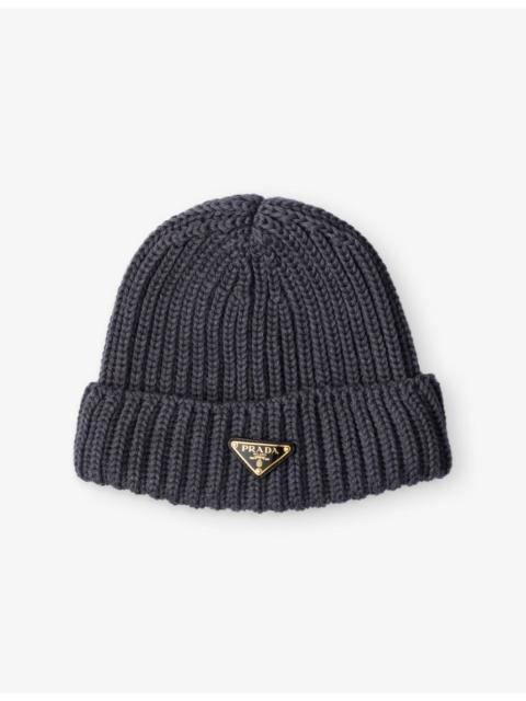 Prada Logo-Embellished Knitted Wool Beanie