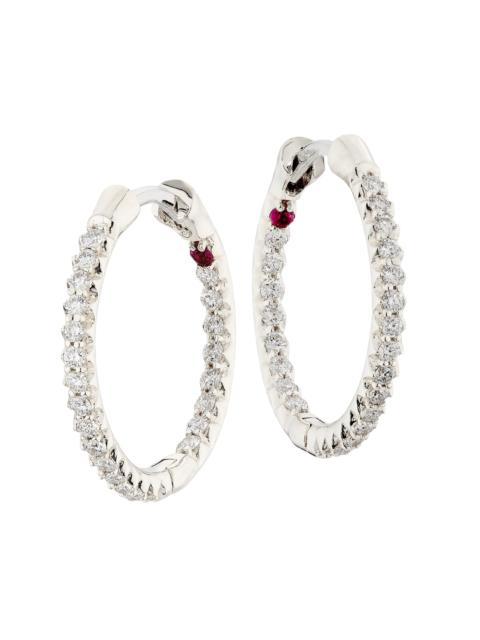 ROBERTO COIN Women's Tiny Treasures 18K Gold & 0.40 TCW Diamond Hoop Earrings - White Gold