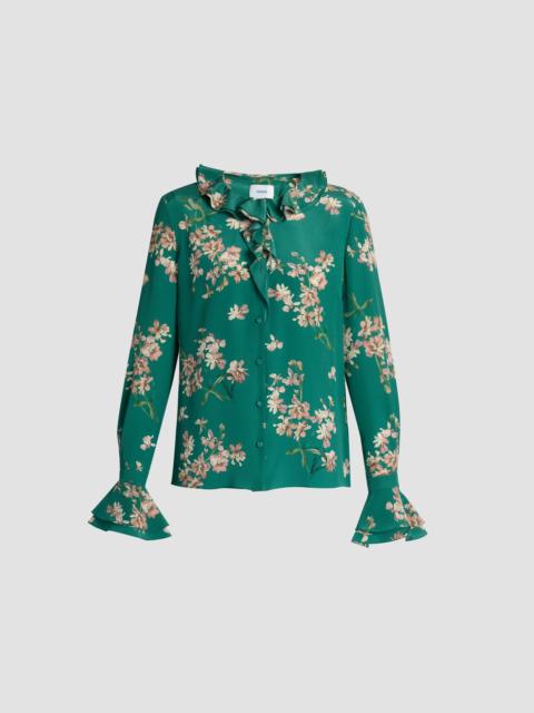 Erdem FLORAL CREPE DE CHINE LONG SLEEVE SHIRT