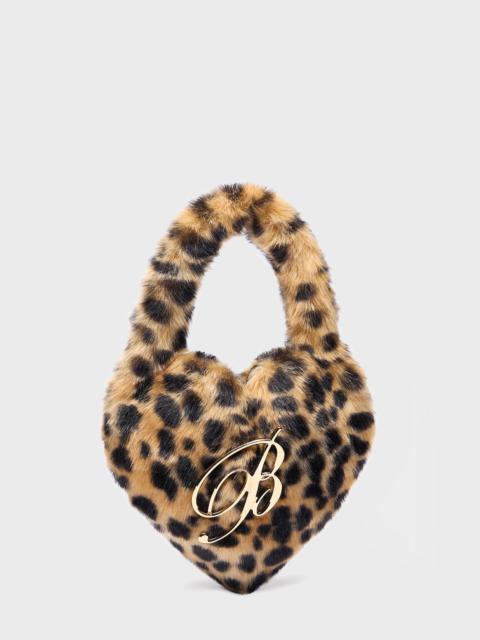 Blumarine HEART BAG IN ANIMALIER PRINT FAUX FUR