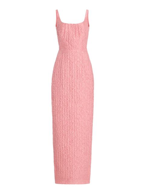 EMILIA WICKSTEAD Sharon Seersucker Maxi Dress pink