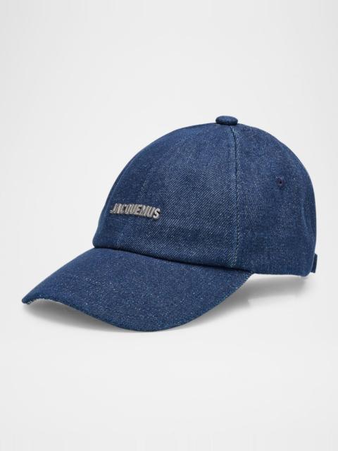 JACQUEMUS Men's Gadjo Denim Baseball Cap