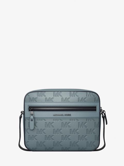 MICHAEL KORS Jet Set Logo Embossed Leather Crossbody Bag