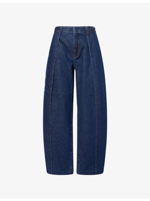 FRAME The Bowed Barrel-Leg Denim Trousers