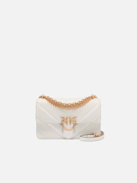 PINKO MINI LOVE BAG ONE SHOULDER BAG IN CHEVRON LEATHER AND NAPPA WITH TRIPLE CHAIN