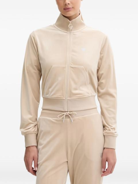 GUESS USA rhinestone-detail zip-up sweatshirt