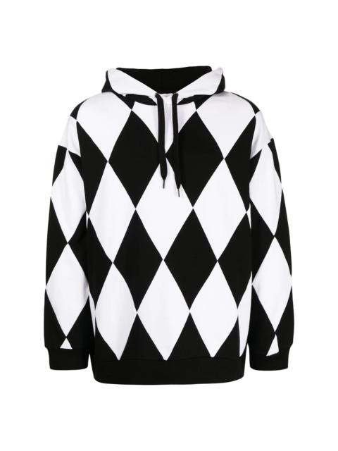 argyle-print hoodie